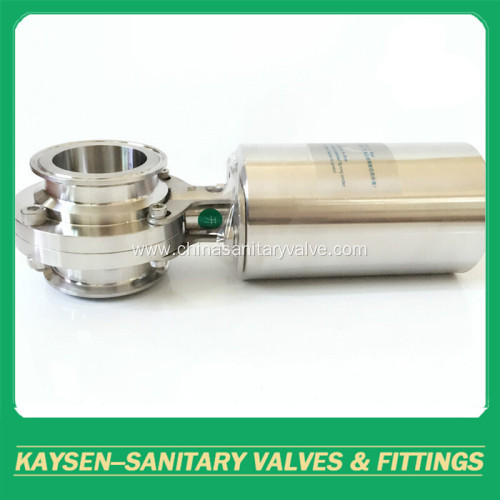 Hygienic Pneumatic Butterfly Valves Clamped 3A/SMS/ISO/IDF